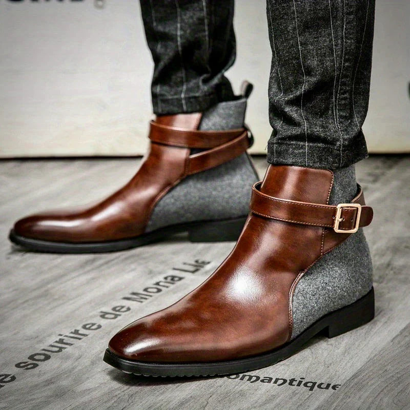 Charles Harrington Bretelles Bottes en Cuir