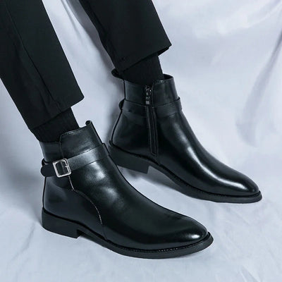 Sergio Cuir Véritable Bottes Chelsea